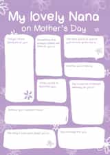 Cute Mother's Day Card - Lovely Nana - Fill In The Blanks created by Bow & Bell