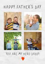 Personalised Father's Day Photo Card created by @hollielonglanddesigns - Cute Father's Day Card - You Are My Hero - Daddy