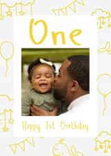 Personalised Birthday Photo Card created by @hollielonglanddesigns - Cute Birthday Card - 1st Birthday