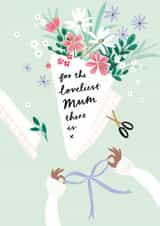 Pretty Birthday/Mother's Day Card - Loveliest Mum - Flower Bouquet created by Helen Mackay