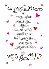 Congratulations Mrs & Mrs - Wedding, Anniversary or Engagement Card for Wives created by Love and Happy Stuff