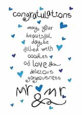 Congratulations Mr & Mr - Wedding, Anniversary or Engagement Card for Husbands created by Love and Happy Stuff