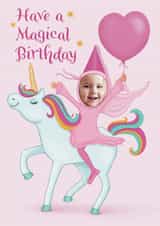 Personalised Birthday Photo Card created by Aimee Beaven - Cute Birthday Card - Unicorn - Magical Day