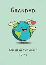 Grandad - You mean the world to me. Cute & loving birthday or fathers day card. created by Nova & Sky