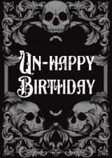 Unhappy Birthday gothic birthday card created by Foxx & Raccoon