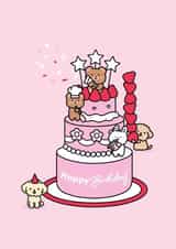 Cute birthday card for a friend or loved one - making a cake created by ikldesign