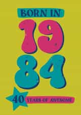 40th birthday card - Born in 1983 created by Giddy Kipper