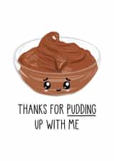 Cute Thank you card - Pudding - Apology Card created by Just Joy Designs