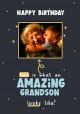 Personalised Birthday Photo Card created by LynseyLovez - Cute Birthday Card - Amazing Grandson