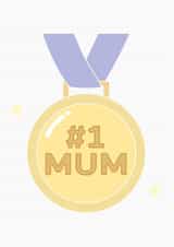 Cute card for the best Mum - Number one Mum created by Helen Stephanie Design