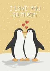 Cute Penguin I Love You Anniversary Card for Significant Other created by SH Designs