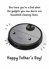 Funny Father's Day card - robot vacuum created by Evie Garnett Designs