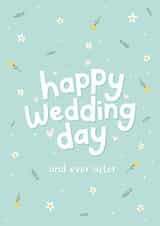 Happy Wedding Day Card - Pretty - Floral - Congratulations created by Fliss Muir