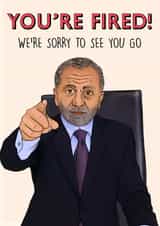 Funny Leaving Card - Alan Sugar - You're Fired created by Poppy & Mabel 