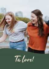 Personalised Just Because Photo Card created by Parakeets Greets thortful - thank you love Just because Personalised Photo Card 22132