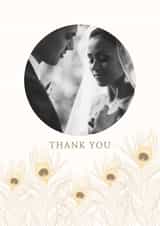 Personalised Wedding Photo Card created by Parakeets Greets thortful - Pretty Personalised Peacock Thank You Card / Photo Card - Thank You