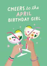 'Cheers To The April Birthday Girl' - Cute Birthday Card For Her created by Studio Mads