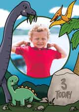 Personalised Birthday Photo Card created by Jen James - Cute Birthday Card - 3rd - Dinosaurs
