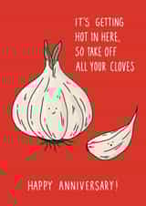 Funny anniversary card for your significant other - take off all your cloves created by Pen and Puns