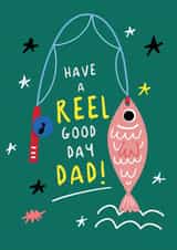 Cute Father's Day Card - Reel Good Dad - Fishing created by NICHOLA COWDERY ILLUSTRATIONS 