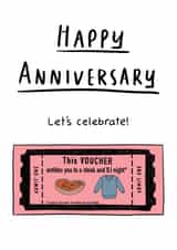 Funny anniversary card for partner - voucher for steak and BJ night created by Fonts and Scribbles