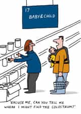 Funny Cartoon Card for Friend or Relative - Colostrum - New Dad created by Cardinky