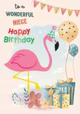 Cute Birthday Card - Niece - Flamingo created by Nidd And Rigg!