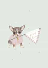 Good Luck Chihuahua With Flag Card created by Honey & Velvet Studio