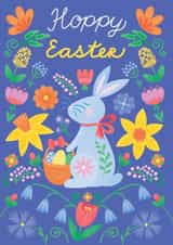 Cute Easter card - Easter Bunny - Hoppy Easter created by Olena Geras