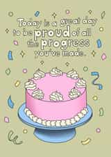 Cute Congratulations cake card for self-confidence - proud of you - self love created by Fantastical Fun Shop