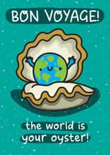 Cute Leaving Card – Bon Voyage - World is your oyster! created by The Playful Indian