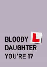 17th birthday card - daughter - learner created by Quinton cards