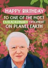 Cute Birthday Card - David Attenborough - Planet Earth created by Giddy Kipper