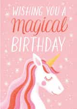 Wishing You A Magical Birthday Card | Unicorn | Cute | Kids | Children | Girl created by Ricicle Cards