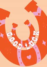 Funky Good Luck Horseshoe Card - Cowgirl - Colourful created by Maddison Ball