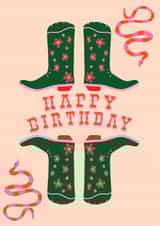 Funky Colourful Birthday Card For Her - Cowgirl Boots - Happy Birthday created by Maddison Ball