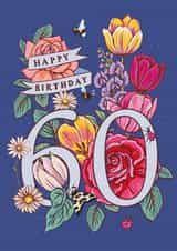 Classic Birthday Card - 60th - Beautiful Blooms created by Angie Spurgeon