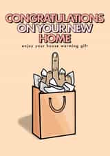 Rude - New Home Card - Middle Finger Gift Bag created by fyou cards