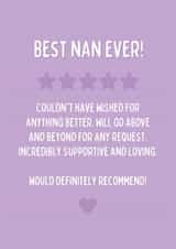 Funny Birthday Card - Best Nan Ever - Star Rating created by Blush Boulevard