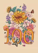 Beautiful Blooms Classic 100th Birthday Card for a Lovely Grandma or Mum created by Angie Spurgeon