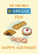 Funny Birthday Card - Number 1 Greggs Fan created by Doodles by Jimbo