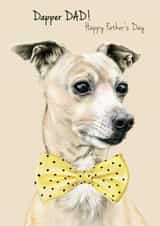 Cute Birthday Card - Dapper Dad - Whippet created by DECKLED EDGE LTD