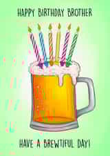 Funny Birthday Card - Brother - Brewtiful Day created by Poppy & Mabel 