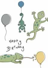 Cute Birthday Card - Lizards created by Summer Martin