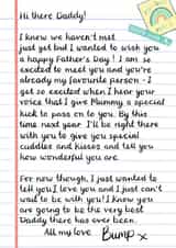 Cute Fathers Day Card - To Daddy From The Bump - Father To Be Card From Baby created by P