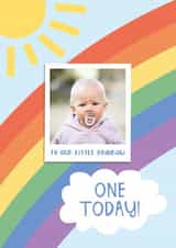 Personalised Birthday Photo Card created by Seabird Studio - Cute Birthday Card - 1st - Little Rainbow