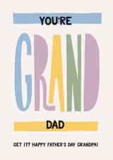 Punny Fathers Day Card for a great Grandfather - Grand Dad - Hand Lettering created by letterfix