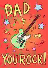 Father’s Day Card for Dad - Rock - Music - Rockstar - You Rock created by Fantastical Fun Shop