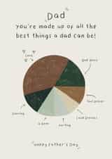 Funny Father's Day Best Dad Pie Chart Greeting Card created by The Pinnock Collective