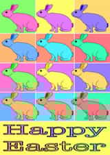 Easter Bunny Card - Happy Easter Colourful Bunny Design For Son/Daughter/Partner created by NJP Sketchbook